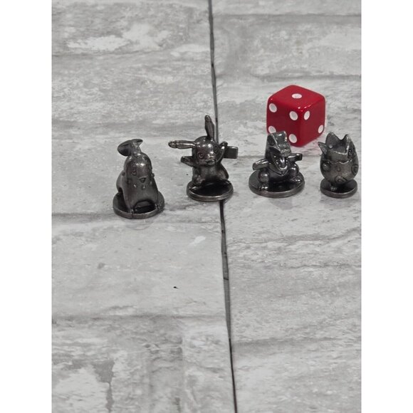 POKEMON Monopoly Kanto Edition Replacement Game Parts Pieces 5 Tokens and 1 Dice - Picture 3 of 5